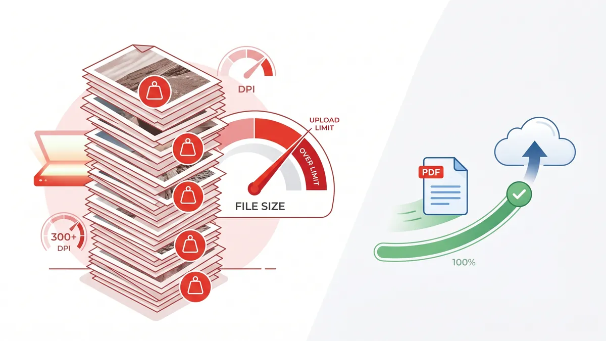 Giấy tờ scan nặng dễ vượt giới hạn dung lượng khi nộp cổng dịch vụ công