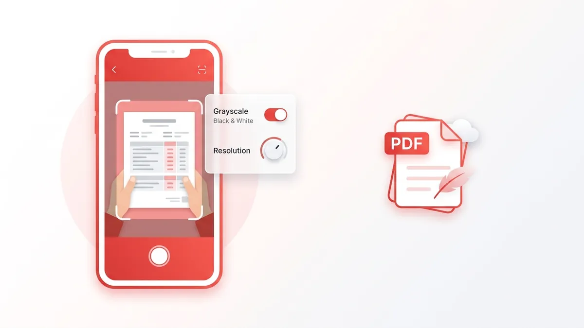 Scan học bạ đúng chế độ giúp file PDF nhẹ và rõ chữ